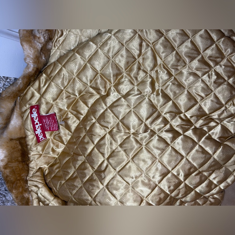 Vintage Pelle Pelle Faux Fur Bomber Jacket in Caramel Brown - Picture 5 of 5